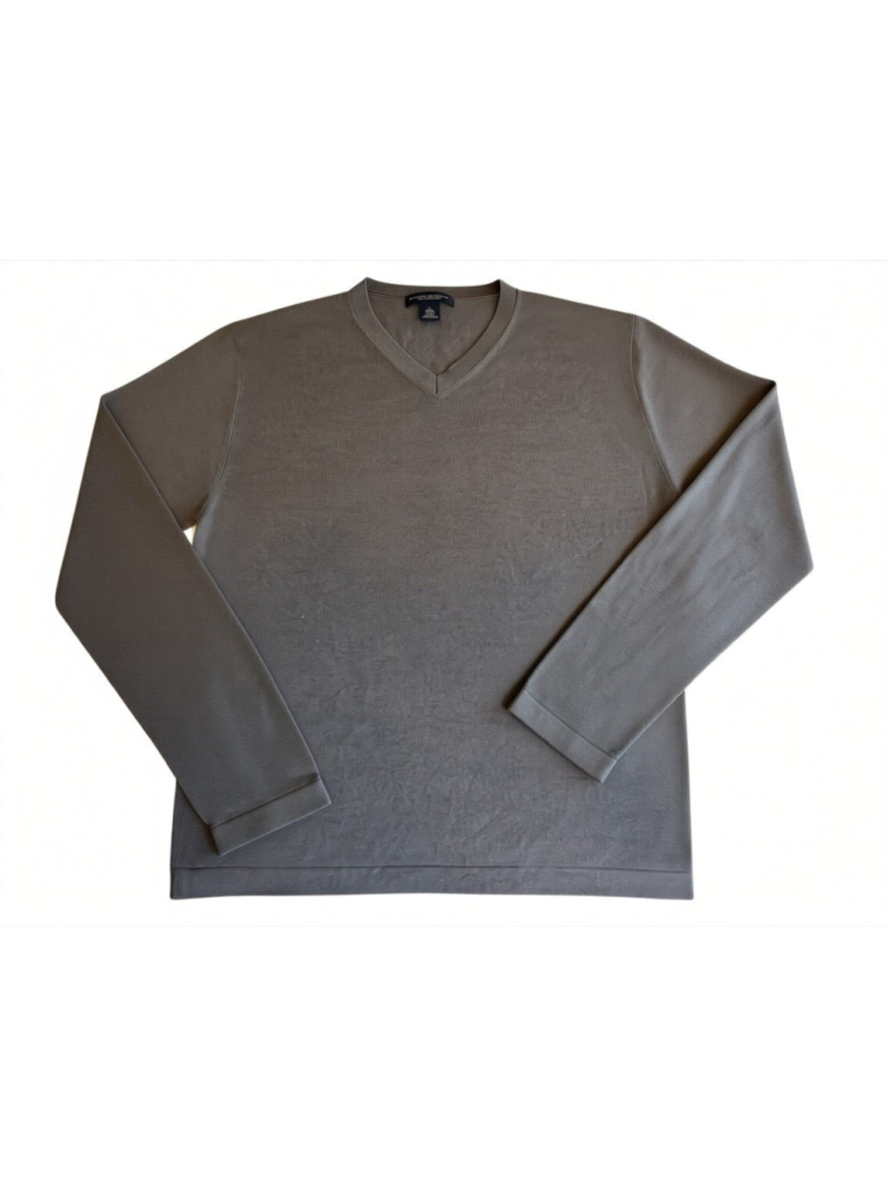 Banana Republic Men's Lg Silk Cashmere V-Neck Sweater Taupe Brown Knit Luxury L